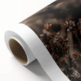 Art Deco poster featuring an autumnal forest scene in warm orange and brown tones on rolled canvas.