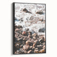 Black and white vintage poster art of a summer landscape on framed canvas, suitable for bedroom decor.