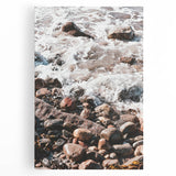 Black and white abstract design on large stretched canvas, ideal for kitchen wall art.