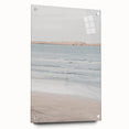 Large abstract wall art in vibrant blues and greens on acrylic glass, suitable for bedroom or dining room decor.