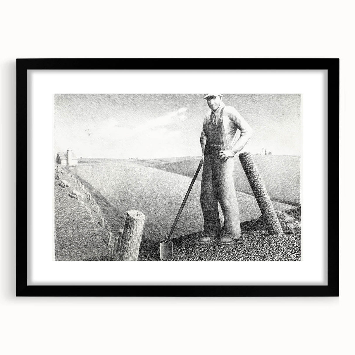 Modern Wall Art - Monochrome Rural Scene - Contemporary Art Prints