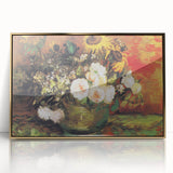 Impressionism Wall Art - Vase with Sunflowers and Roses by Van Gogh