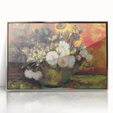 Impressionism Wall Art - Vase with Sunflowers and Roses by Van Gogh