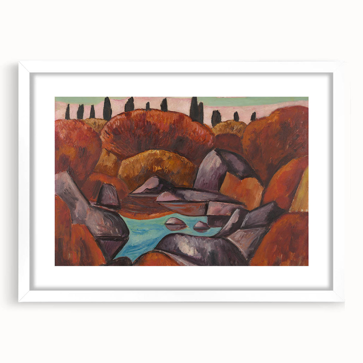 Modern Wall Art - Abstract Landscape in Warm Tones - Contemporary Decor