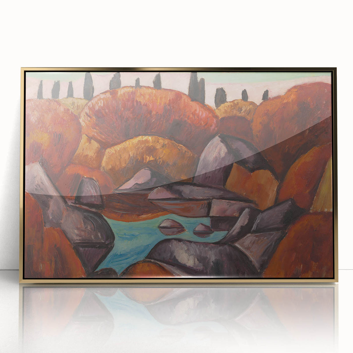 Modern Wall Art - Abstract Landscape in Warm Tones - Contemporary Decor