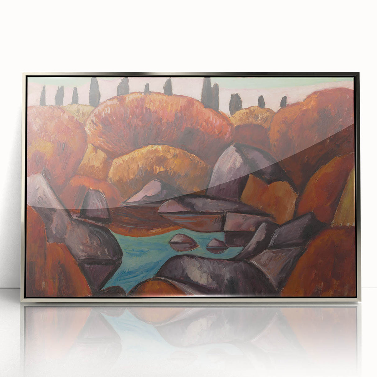 Modern Wall Art - Abstract Landscape in Warm Tones - Contemporary Decor