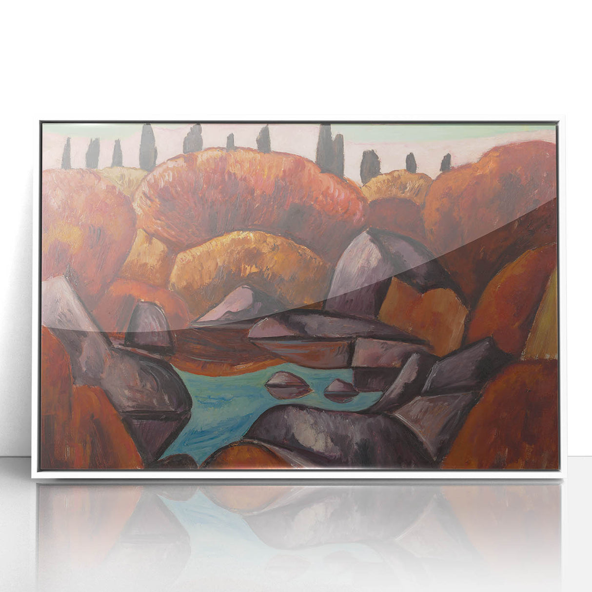 Modern Wall Art - Abstract Landscape in Warm Tones - Contemporary Decor