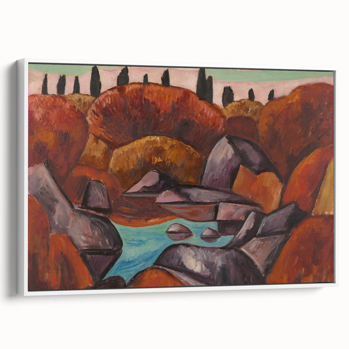 Modern Wall Art - Abstract Landscape in Warm Tones - Contemporary Decor