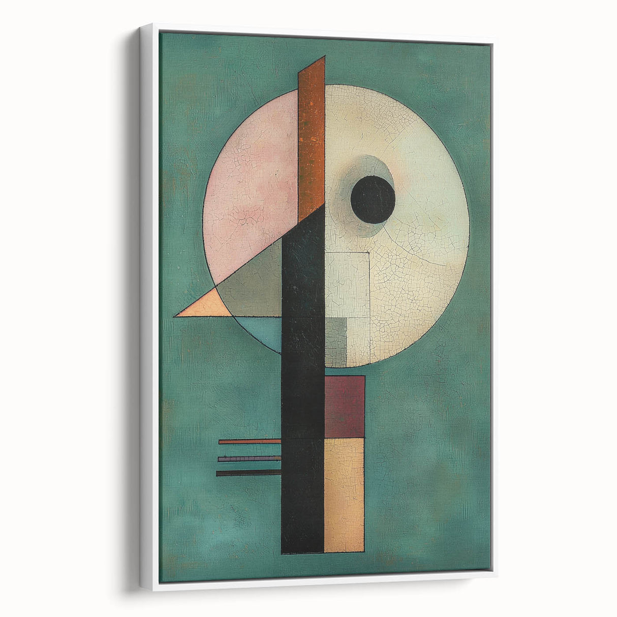 Geometric Abstract Bedroom Wall Art – Black and Green Canvas