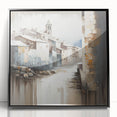 Framed abstract architecture wall art featuring a sleek black design with acrylic finish, perfect for modern home decor settings. Ideal for enhancing interior aesthetics.