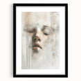Abstract figurative wall art framed in black with a white mat, showcasing vibrant colors and dynamic shapes, perfect for modern home decor accents.