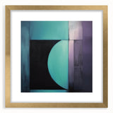 Abstract geometric frame with a gold mat, showcasing a modern design suitable for contemporary decor. The frame enhances the artwork's elegance, perfect for stylish interiors.