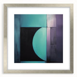 Abstract geometric frame in a sleek silver finish, showcasing a modern design with a mat, perfect for enhancing contemporary home decor aesthetics.