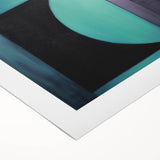 Abstract geometric rolled canvas art showcasing vibrant colors and intricate shapes, ideal for contemporary home decor. Packaged securely in a sturdy cardboard tube.