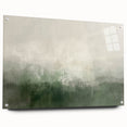 Abstract landscape wall art printed on acrylic glass, showcasing vibrant colors and intricate textures, displayed in a side view with decorative pins. Perfect for modern home decor.