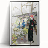 Chic Art Deco Street Scene Wall Art – Vintage 1920s Fashion Illustration