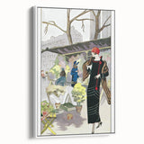 Chic Art Deco Street Scene Wall Art – Vintage 1920s Fashion Illustration
