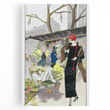 Chic Art Deco Street Scene Wall Art – Vintage 1920s Fashion Illustration