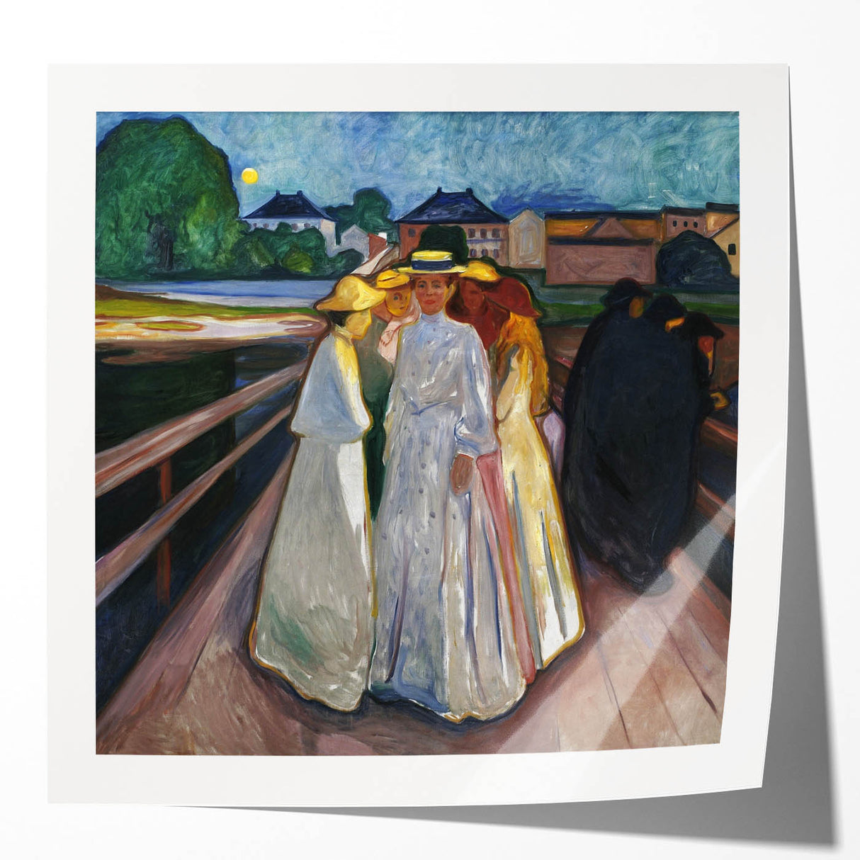 Expressionism Wall Art: On the Bridge Modern Expressionist Print