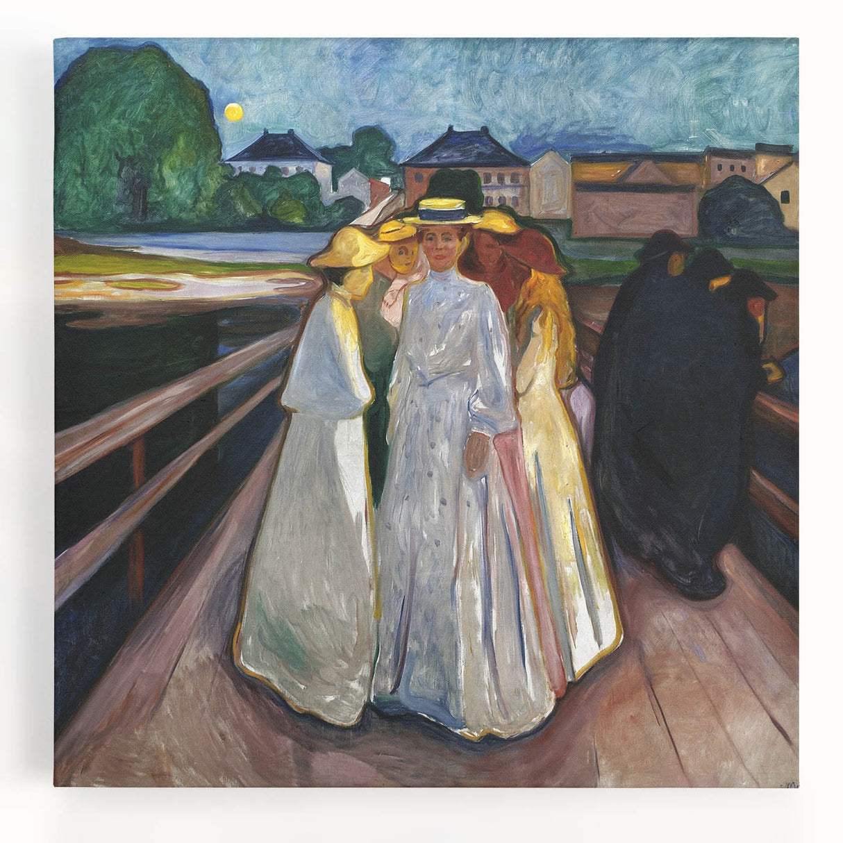 Expressionism Wall Art: On the Bridge Modern Expressionist Print