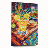 Large abstract wall art in vibrant hues on acrylic glass, ideal for bedroom or dining room decor.