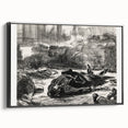 Historical Artwork - Manet's Civil War Scene, Dramatic Black & White Print