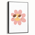 Girls Bedroom Art - Smiling Pink Daisy Kids Room Wall Decor