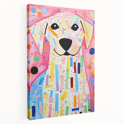 Kids Room Wall Art – Colorful Dog Illustration for Playroom