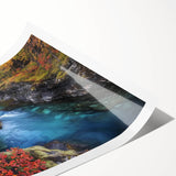 Stunning landscape artwork featuring vibrant canyons in rich earth tones, expertly rolled for easy display and shipping. Ideal for home decor and nature enthusiasts.