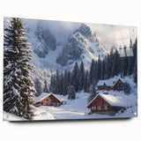 Acrylic landscape artwork depicting a serene countryside scene, displayed in a side view with stylish pins securing it to a wall. The vibrant colors and intricate details enhance the tranquil atmosphere, making it a perfect addition to home decor.