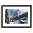 Framed landscape artwork depicting a serene countryside scene, featuring lush greenery and rolling hills, set in a sleek black frame with a white mat. Perfect for home decor.