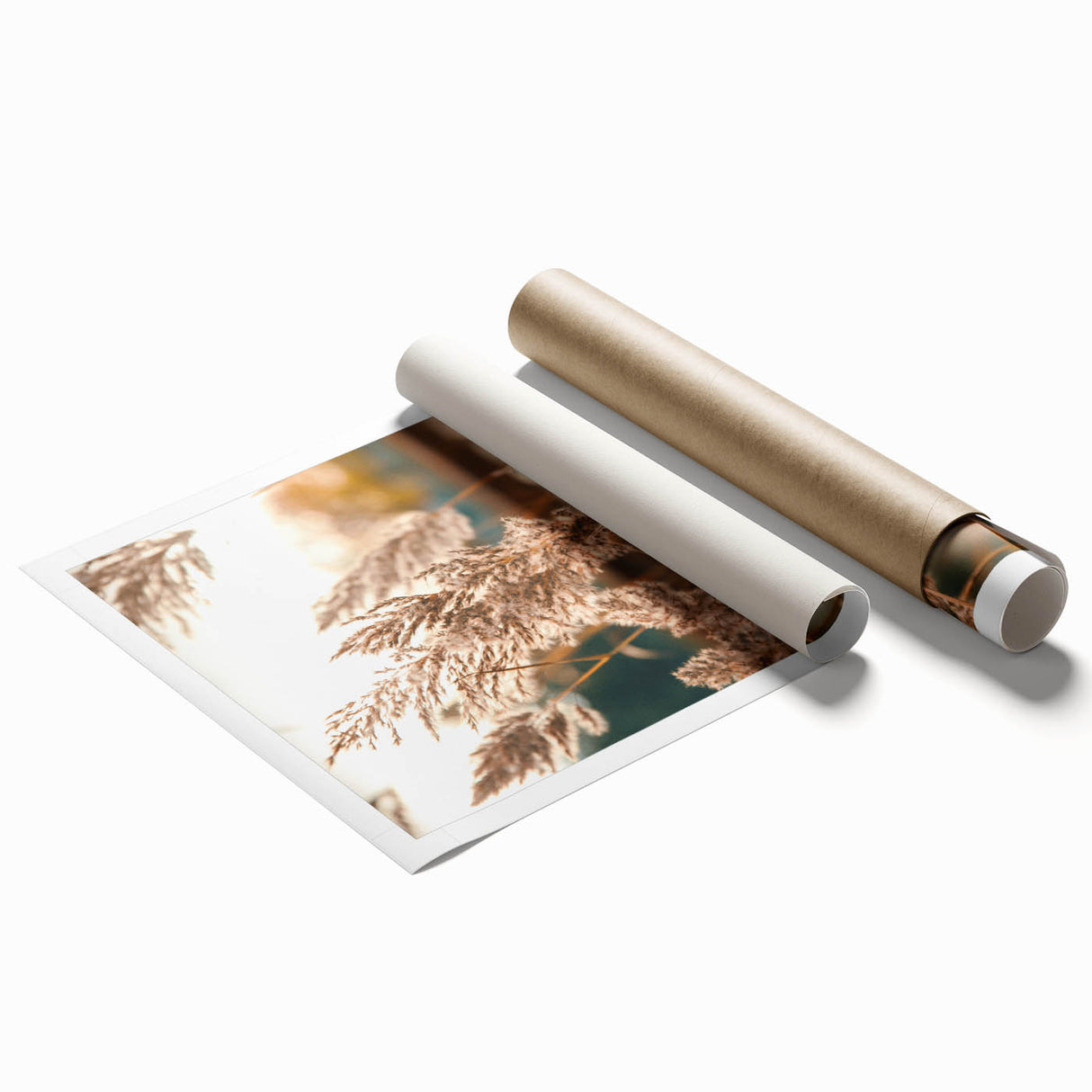 Extra large rolled print featuring a floral design in pastel shades, ideal for classy bathroom wall art.