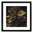 Extra large, colorful abstract art print on canvas, featuring vibrant, textured brushstrokes, ideal for living room decor.