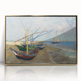 Impressionism Wall Art - Fishing Boats on the Beach by Van Gogh