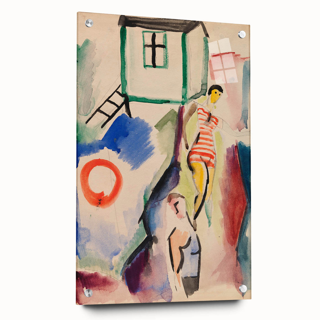 Modern Wall Art: Abstract Beach Scene with Vibrant Colors