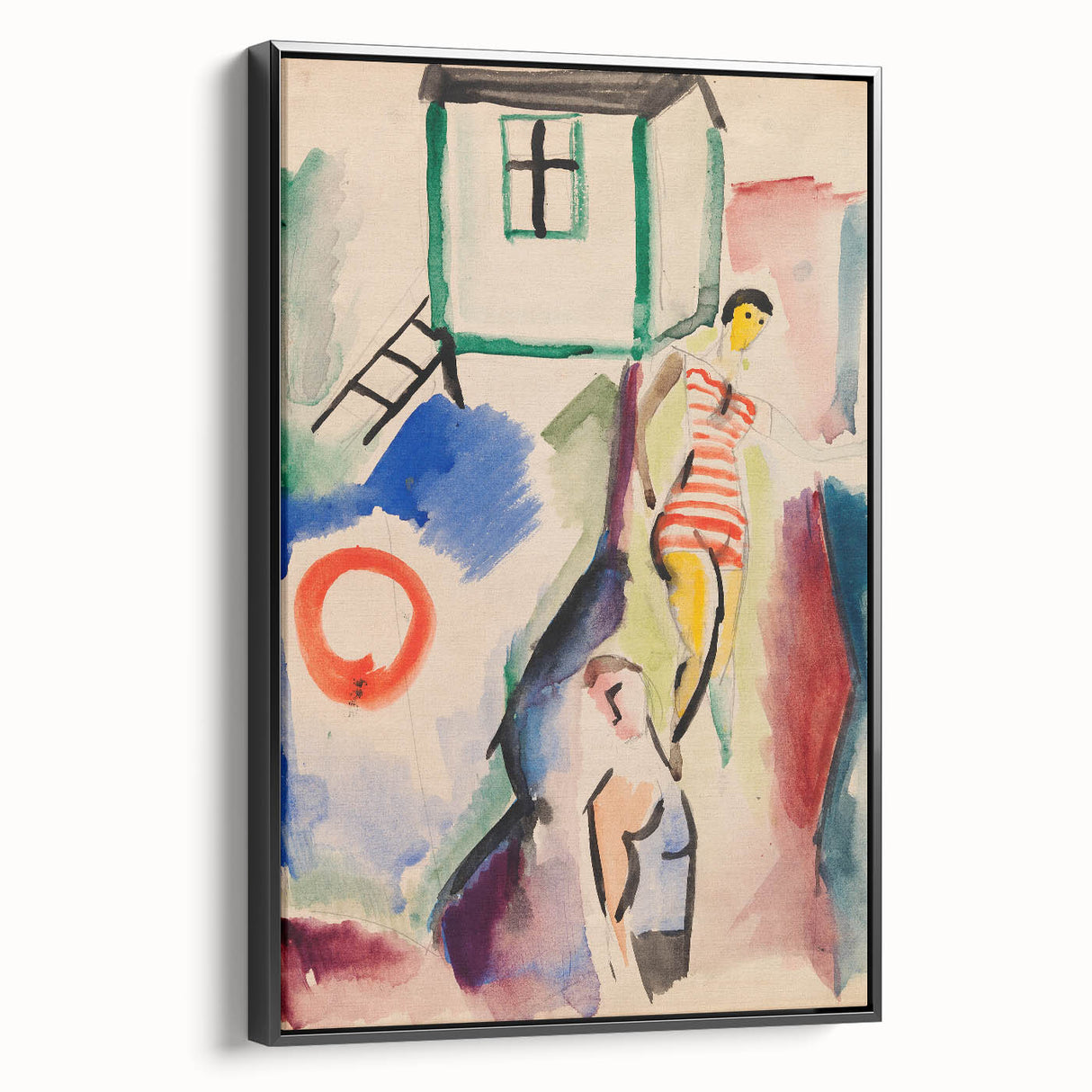 Modern Wall Art: Abstract Beach Scene with Vibrant Colors