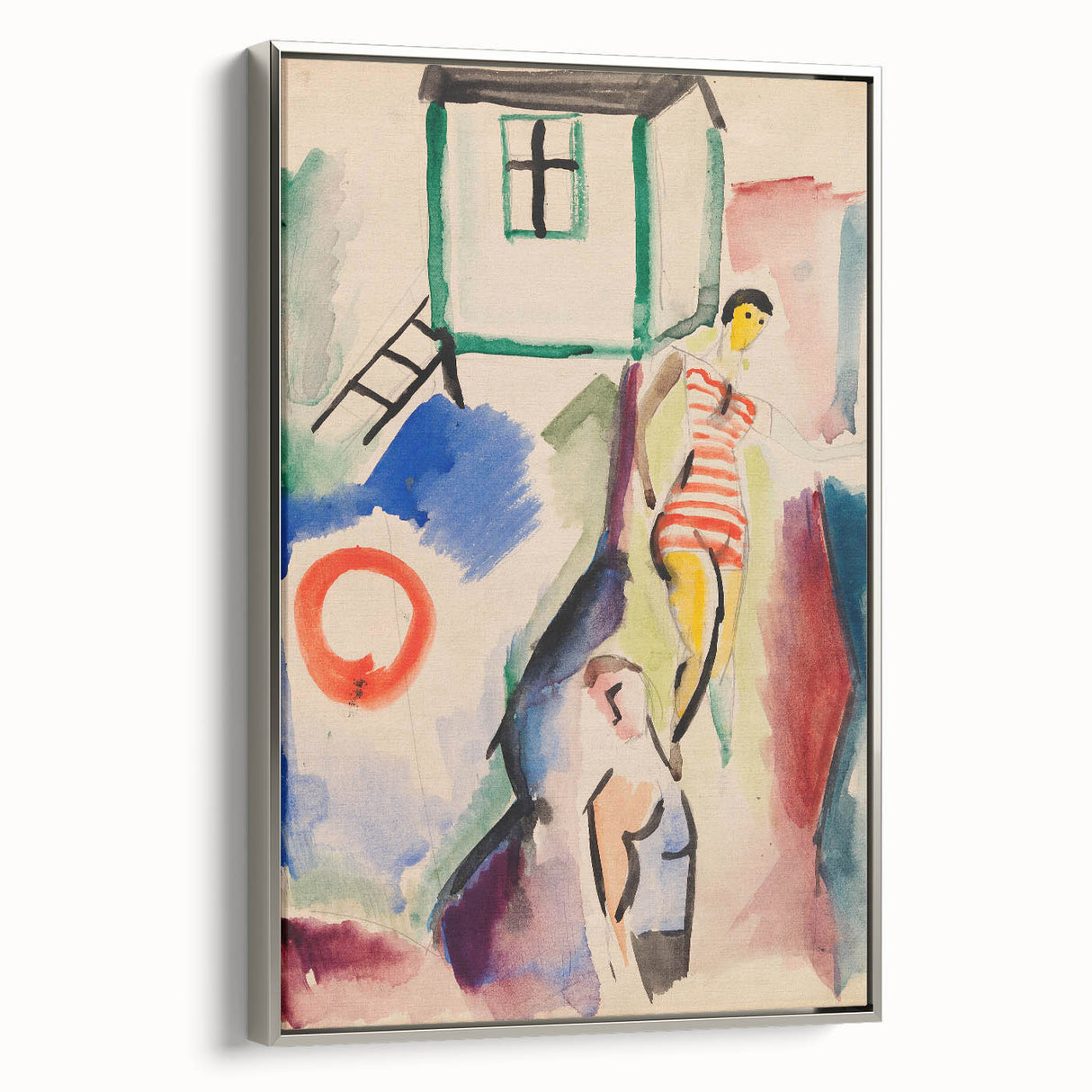 Modern Wall Art: Abstract Beach Scene with Vibrant Colors