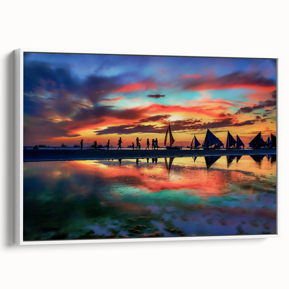Vibrant Sunset Beach Office Wall Art – Modern Corporate Decor
