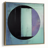 Abstract geometric framed canvas artwork in silver and gold tones, showcasing intricate shapes and patterns, perfect for modern home decor or office spaces.
