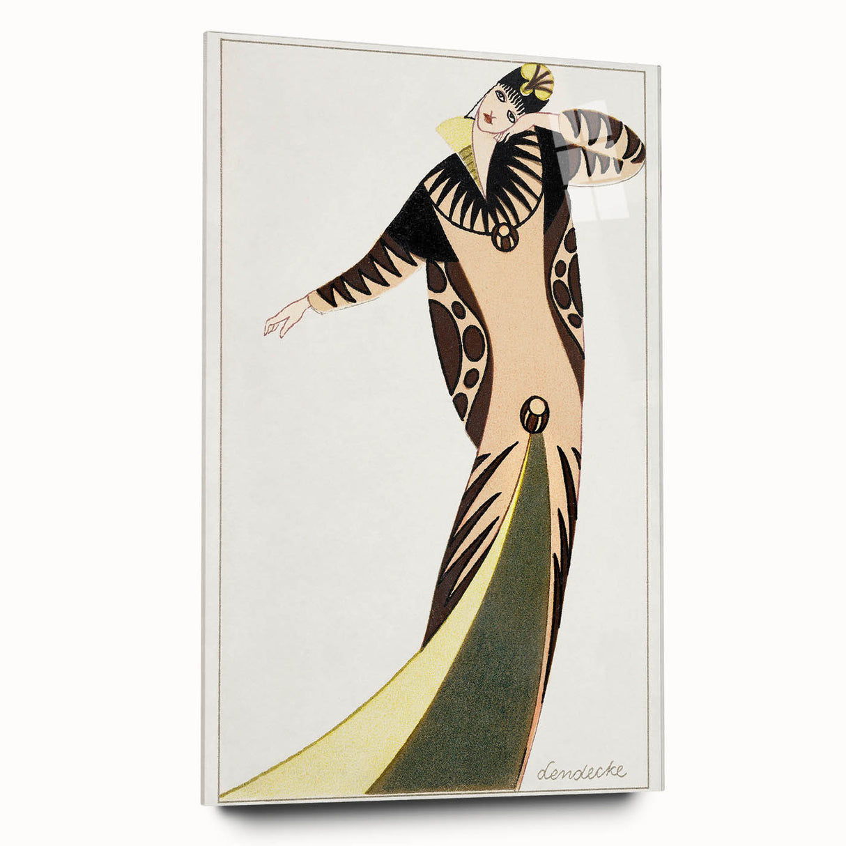 Stylish Art Deco Fashion Wall Art – Bold 1920s Illustration in Earth Tones