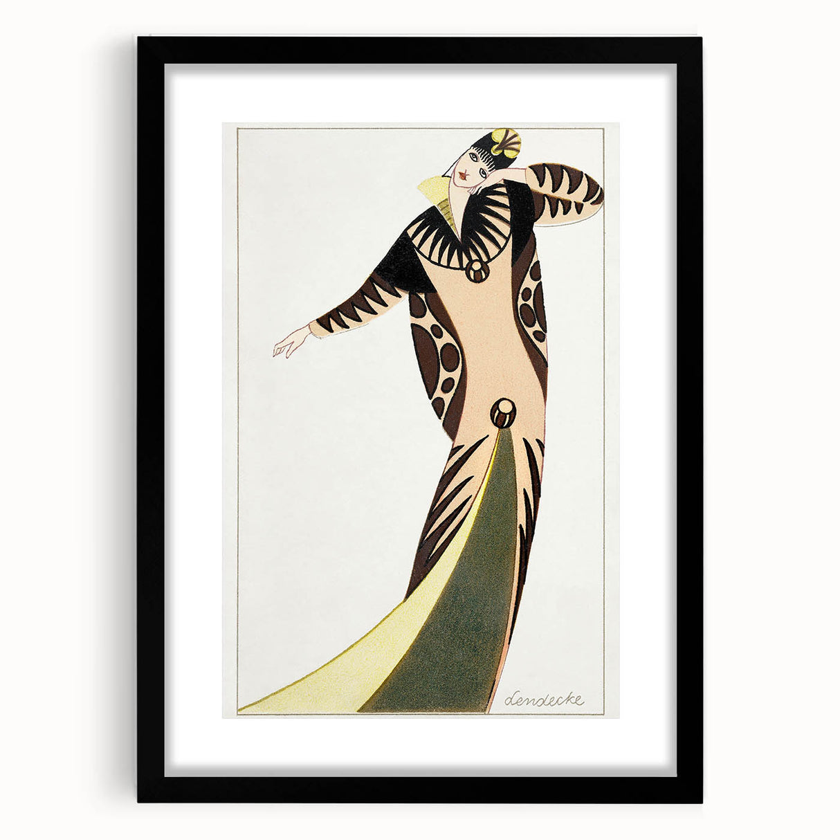 Stylish Art Deco Fashion Wall Art – Bold 1920s Illustration in Earth Tones