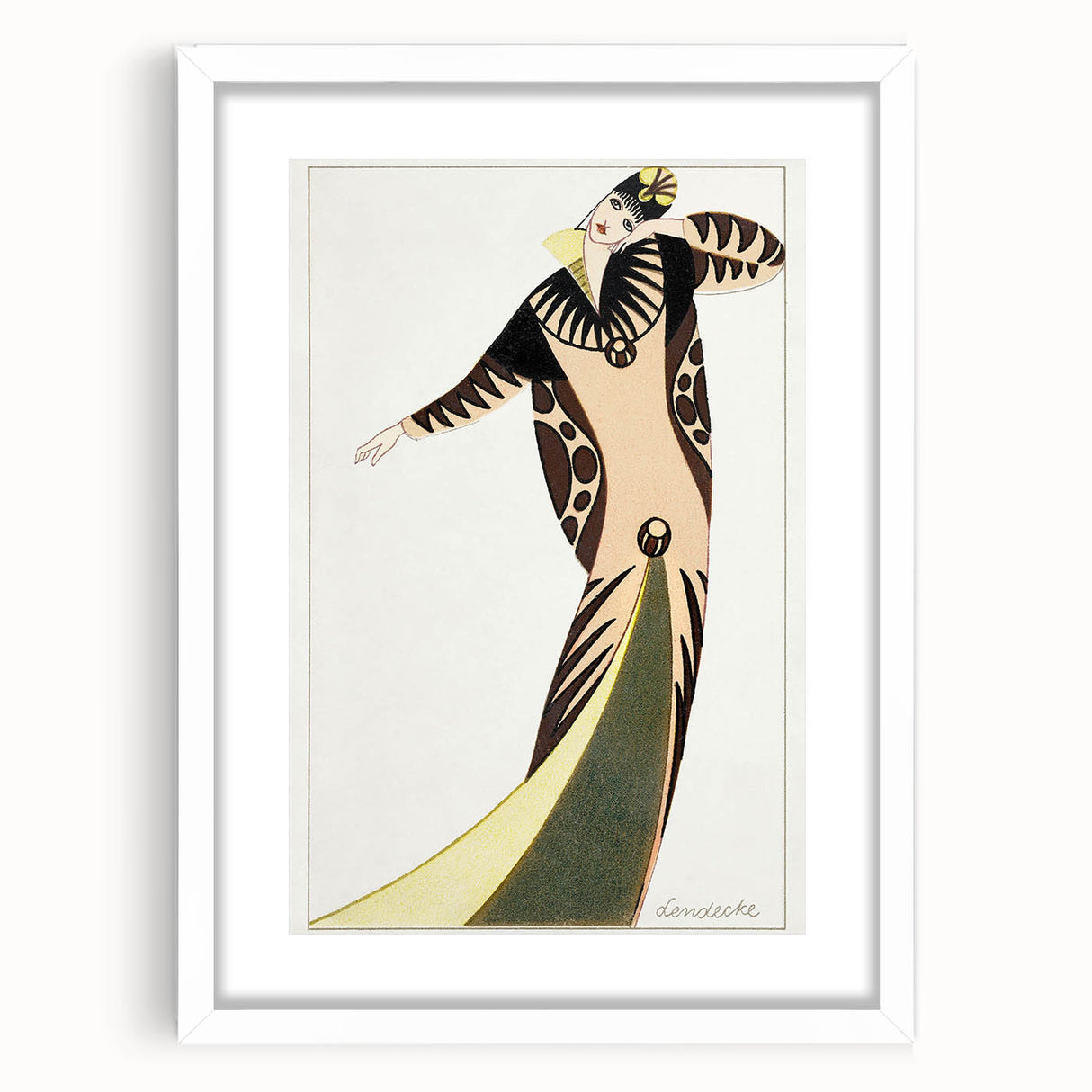 Stylish Art Deco Fashion Wall Art – Bold 1920s Illustration in Earth Tones