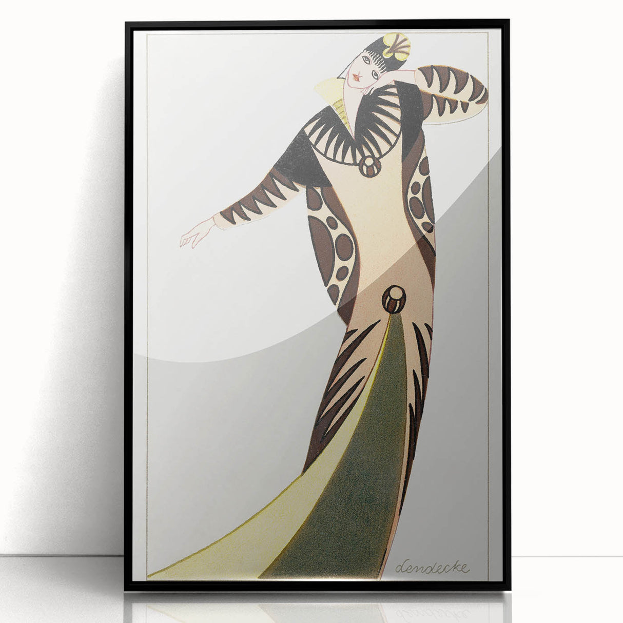 Stylish Art Deco Fashion Wall Art – Bold 1920s Illustration in Earth Tones