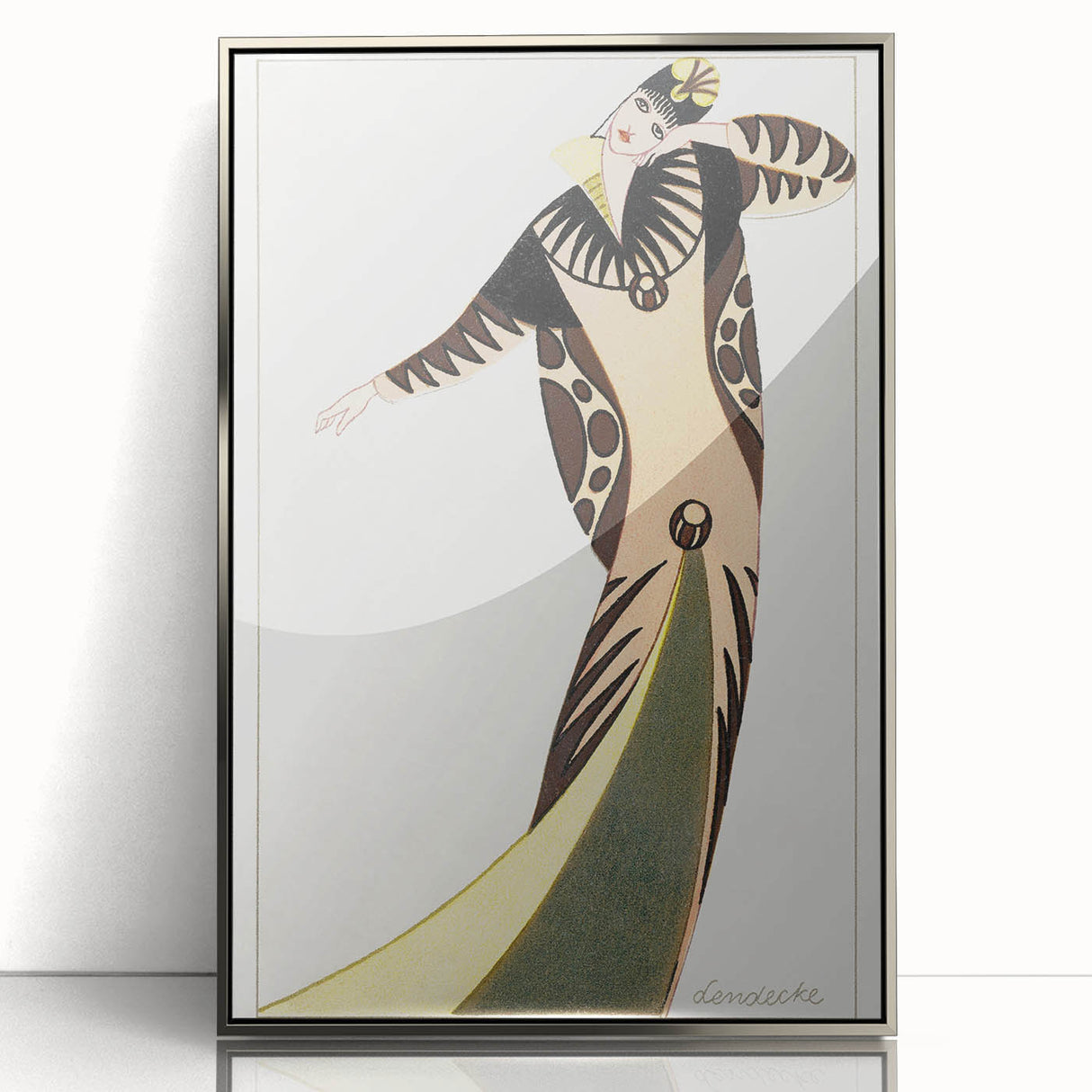 Stylish Art Deco Fashion Wall Art – Bold 1920s Illustration in Earth Tones