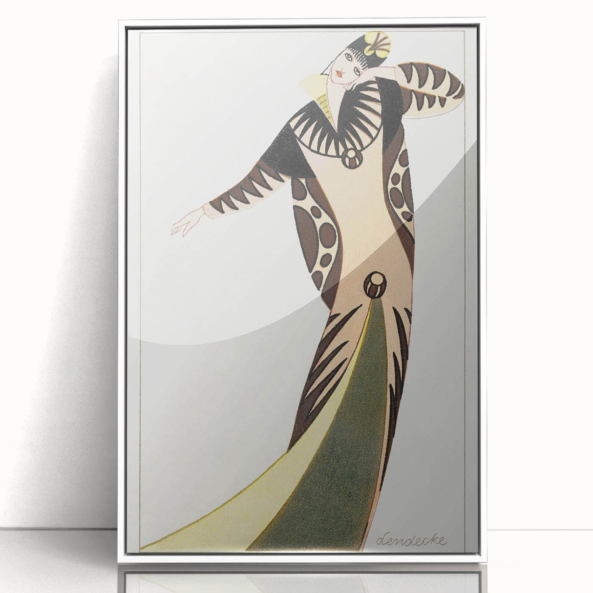 Stylish Art Deco Fashion Wall Art – Bold 1920s Illustration in Earth Tones