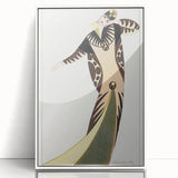 Stylish Art Deco Fashion Wall Art – Bold 1920s Illustration in Earth Tones
