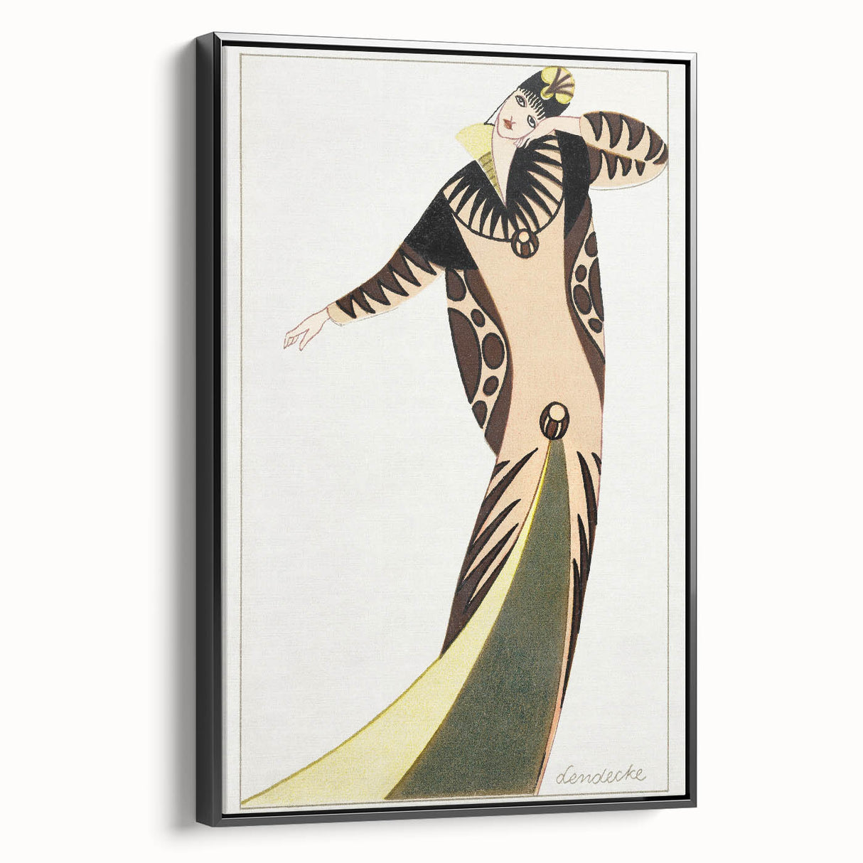 Stylish Art Deco Fashion Wall Art – Bold 1920s Illustration in Earth Tones
