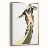 Stylish Art Deco Fashion Wall Art – Bold 1920s Illustration in Earth Tones