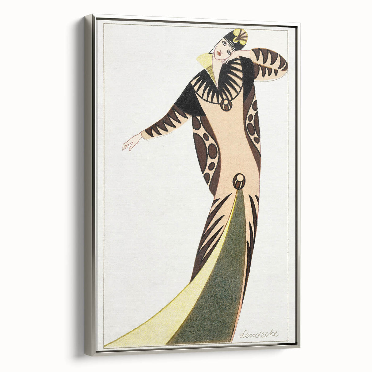 Stylish Art Deco Fashion Wall Art – Bold 1920s Illustration in Earth Tones