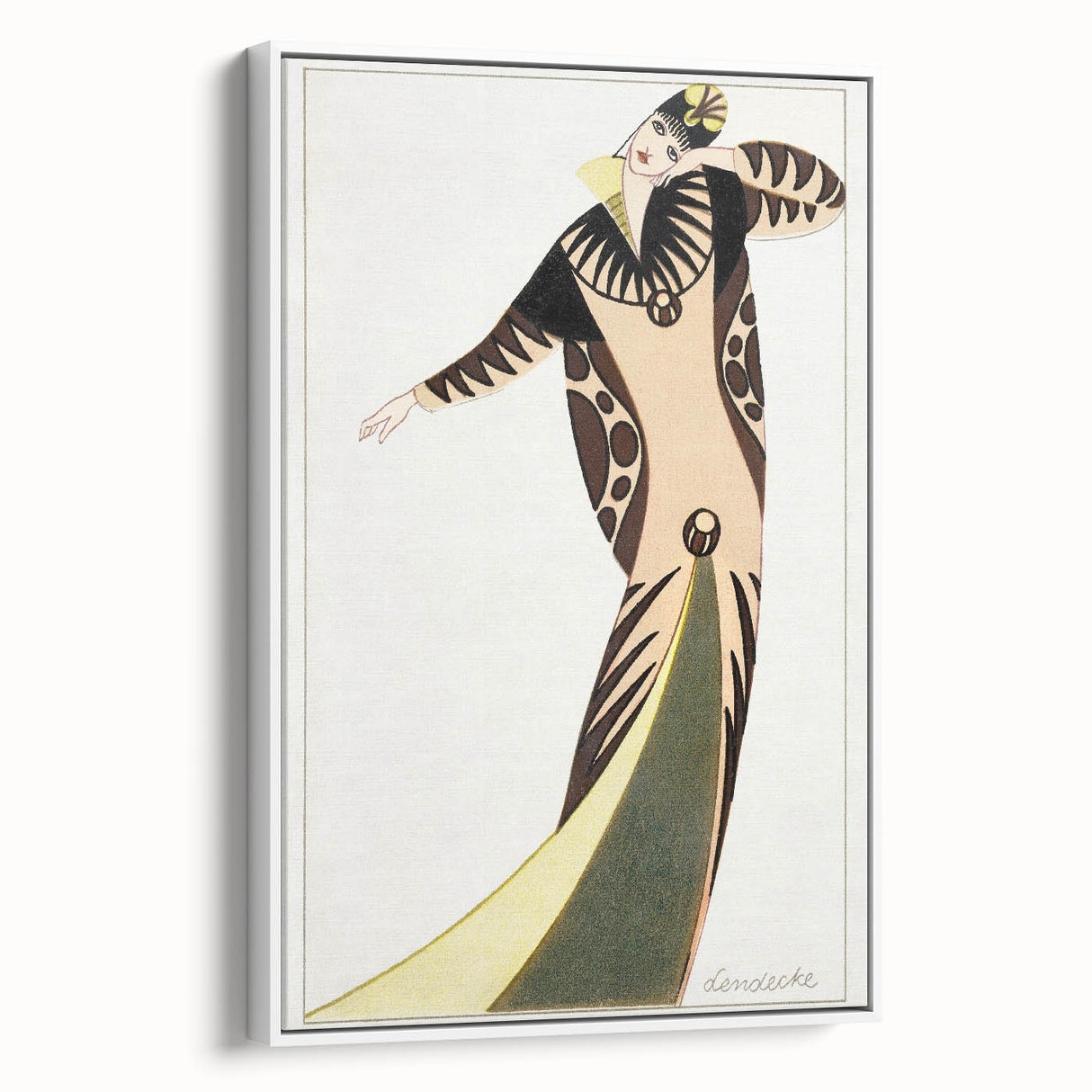 Stylish Art Deco Fashion Wall Art – Bold 1920s Illustration in Earth Tones